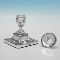 Antique Sterling Silver Pair of Candlesticks - Fordham & Faulkner, hallmarked in 1904 Sheffield - Edwardian - Thumbnail 3