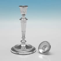 Antique Sterling Silver Pair of Candlesticks - Thomas Bradbury, hallmarked in 1917 Sheffield - George V - Thumbnail 3