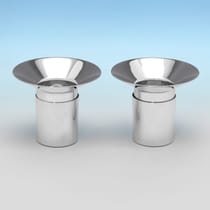 Sterling Silver Tea Light Holders - Georg Jensen, made circa 1970 - Elizabeth II - Thumbnail 1