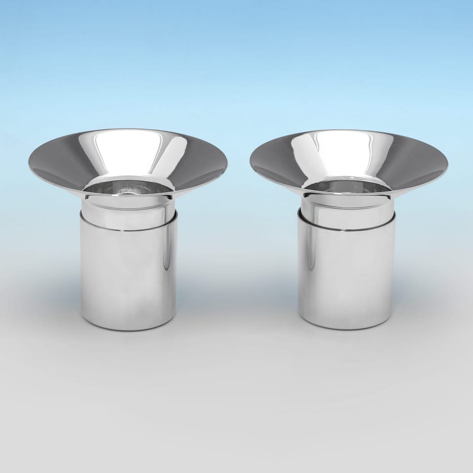 Sterling Silver Tea Light Holders - Georg Jensen, made circa 1970 - Elizabeth II