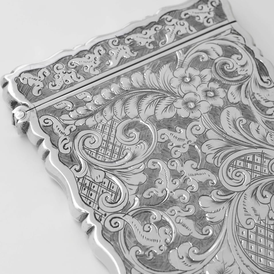 Antique Sterling Silver Card Case - George Unite, hallmarked in 1905 Birmingham - Edwardian - Image 5