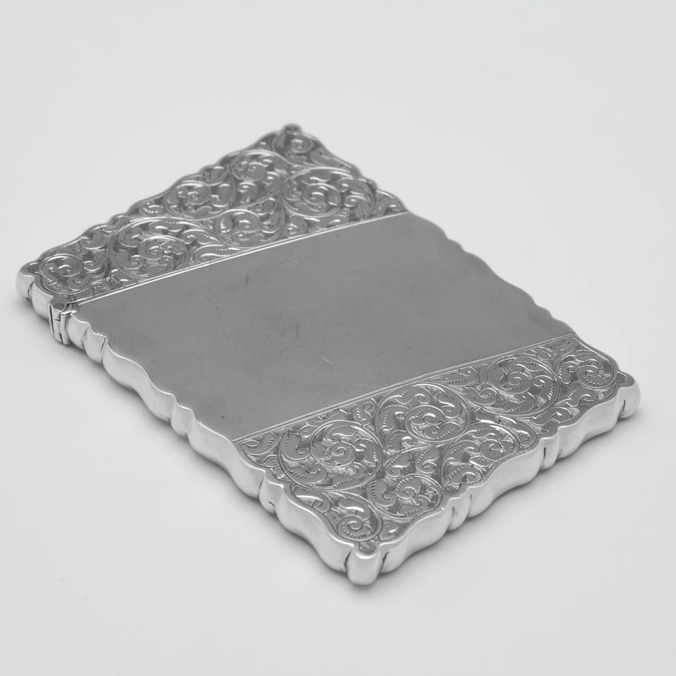 Antique Sterling Silver Card Case - John Millward Banks, hallmarked in 1898 Chester - Victorian - Image 2