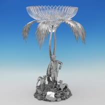 Antique Sterling Silver Figural Centrepiece - Thomas Bradbury, hallmarked in 1873 Sheffield - Victorian - Thumbnail 1