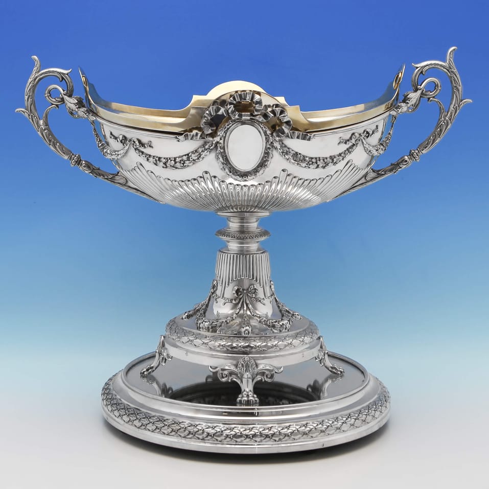 Antique Sterling Silver Centrepiece Jardinière & Plateau - Odiot, made circa 1830 - William IV