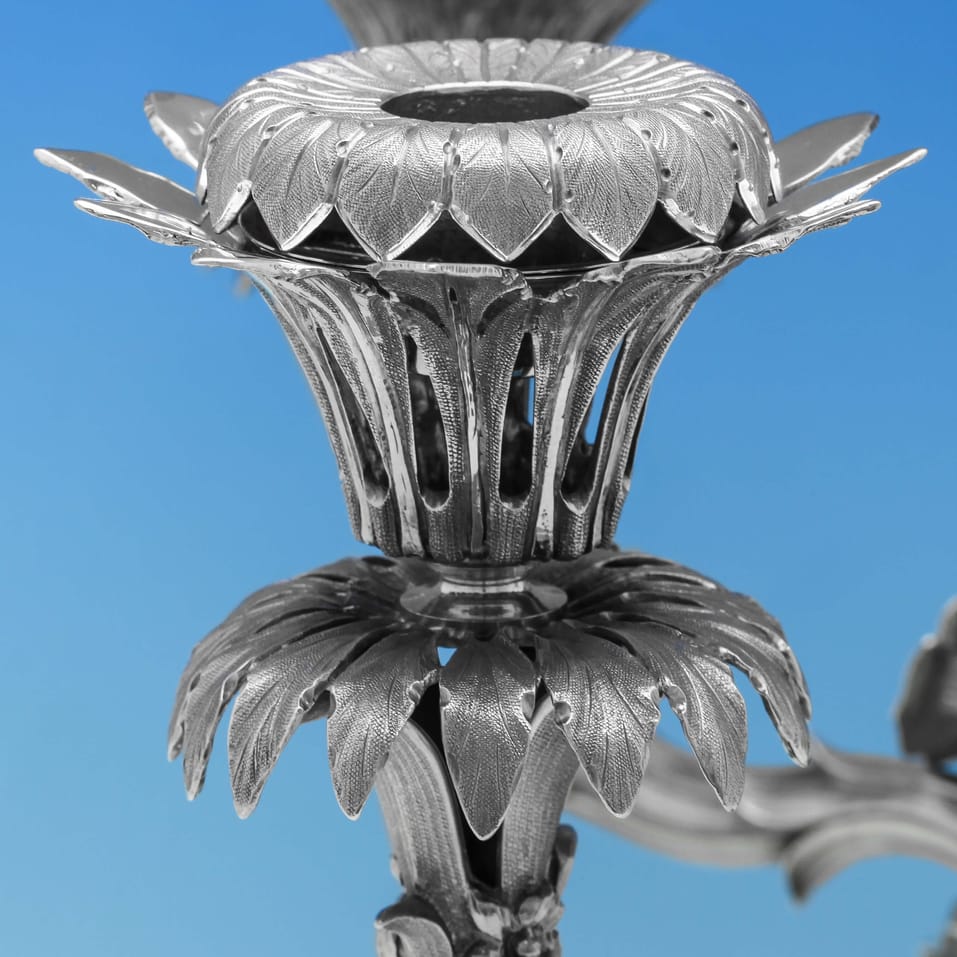 Antique Sterling Silver & Glass Centrepiece - Robinson, Edkins & Aston, hallmarked in 1834 Birmingham - William IV - Image 3