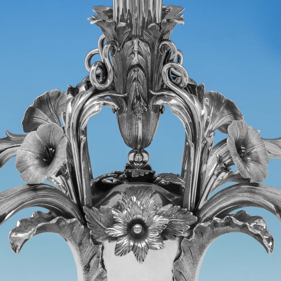 Antique Sterling Silver & Glass Centrepiece - Robinson, Edkins & Aston, hallmarked in 1834 Birmingham - William IV - Image 5