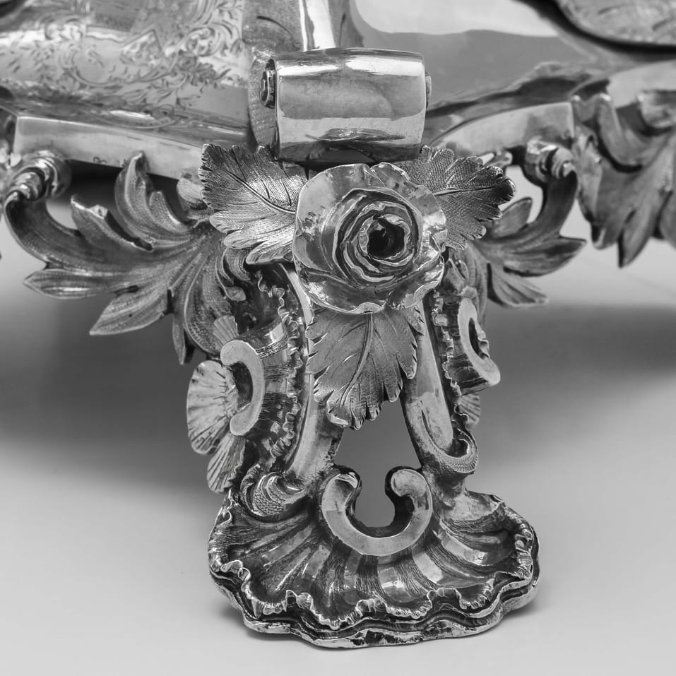 Antique Sterling Silver & Glass Centrepiece - Robinson, Edkins & Aston, hallmarked in 1834 Birmingham - William IV - Image 7