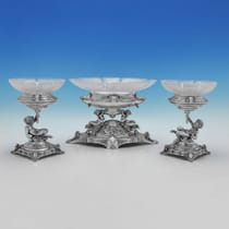 Antique Sterling Silver Centrepiece Suite - Elkington & Co., hallmarked in 1890 Birmingham - Victorian - Thumbnail 1