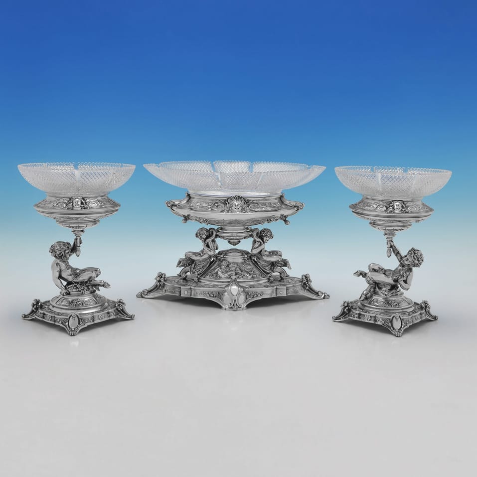 Antique Sterling Silver Centrepiece Suite - Elkington & Co., hallmarked in 1890 Birmingham - Victorian - Image 1