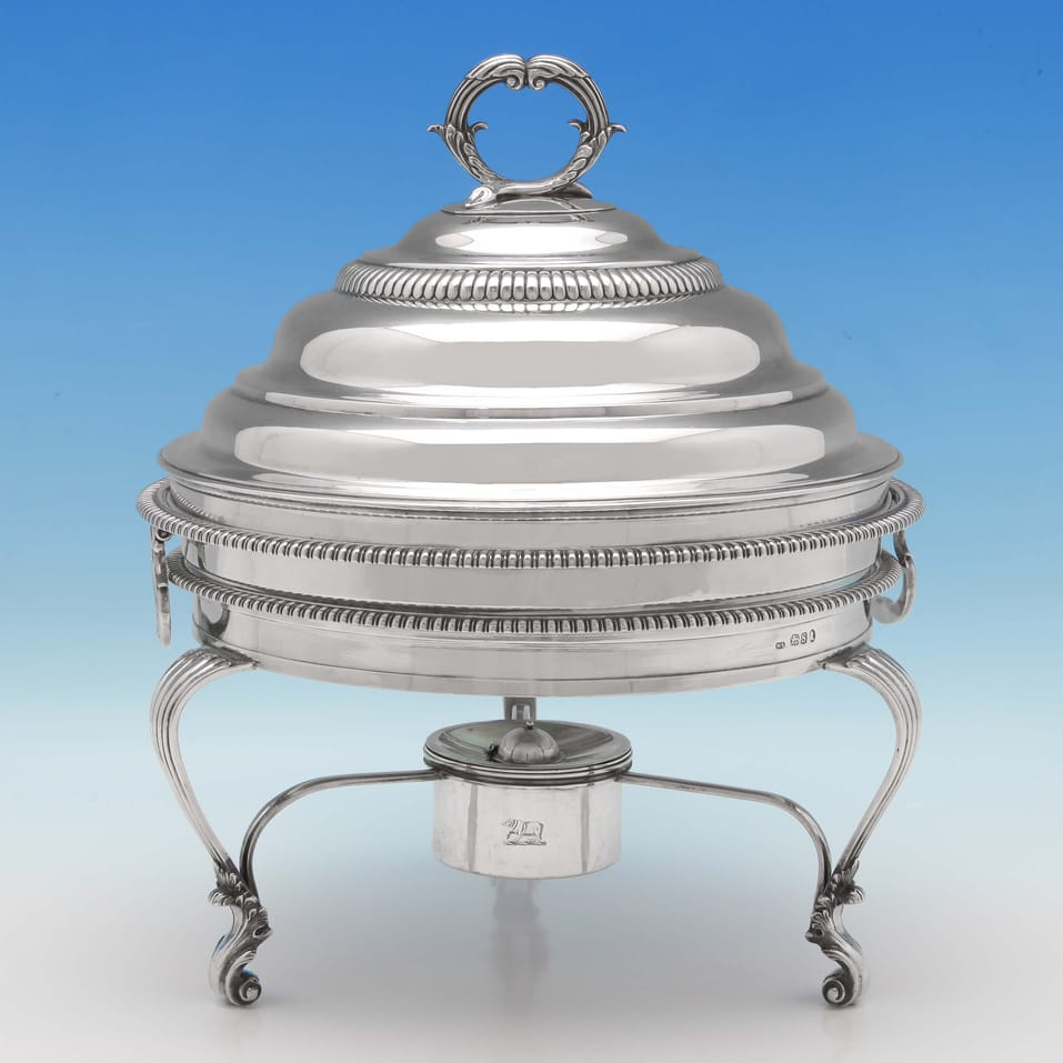 Antique Sterling Silver Chafing Dish - William Stroud, hallmarked in 1813 London - Regency