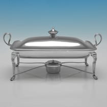 Antique Sterling Silver Chafing Dish - Joseph Bradbury & John Henderson, hallmarked in 1886 London - Victorian - Thumbnail 1