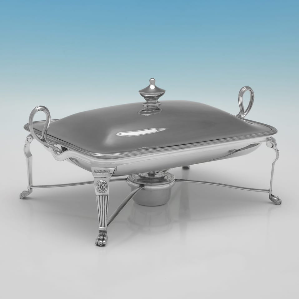 Antique Sterling Silver Chafing Dish - Joseph Bradbury & John Henderson, hallmarked in 1886 London - Victorian - Image 2