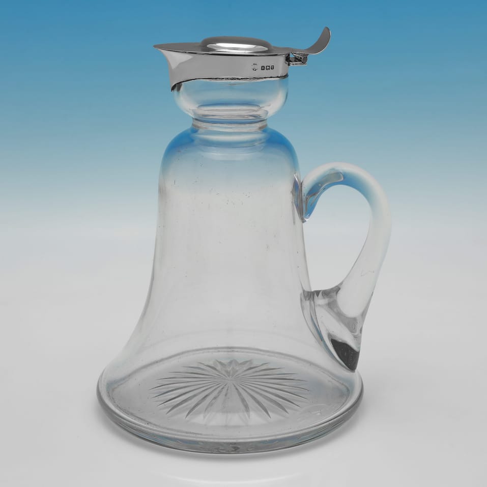 Antique Sterling Silver 'Chotta Peg' Claret Jug - William Hutton & Sons, hallmarked in 1910 Birmingham - George V - Image 1