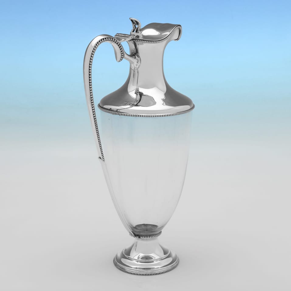 Antique Sterling Silver & Glass Claret Jug - W. & C. Sissons, hallmarked in 1902 Sheffield - Edwardian - Image 3