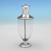 Antique Sterling Silver & Glass Claret Jug - W. & C. Sissons, hallmarked in 1894 Sheffield - Victorian - Thumbnail 2