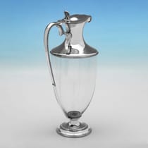 Antique Sterling Silver & Glass Claret Jug - W. & C. Sissons, hallmarked in 1894 Sheffield - Victorian - Thumbnail 3