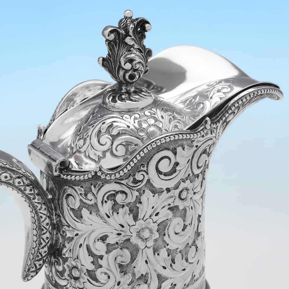 Antique Sterling Silver Claret Jug - Hamilton & Inches, hallmarked in 1900 Edinburgh - Victorian - Image 5