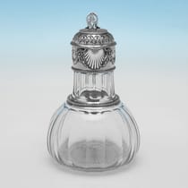 Antique Sterling Silver & Glass Half Carafe Claret Jug - W. & C. Sissons, hallmarked in 1887 Sheffield - Victorian - Thumbnail 2