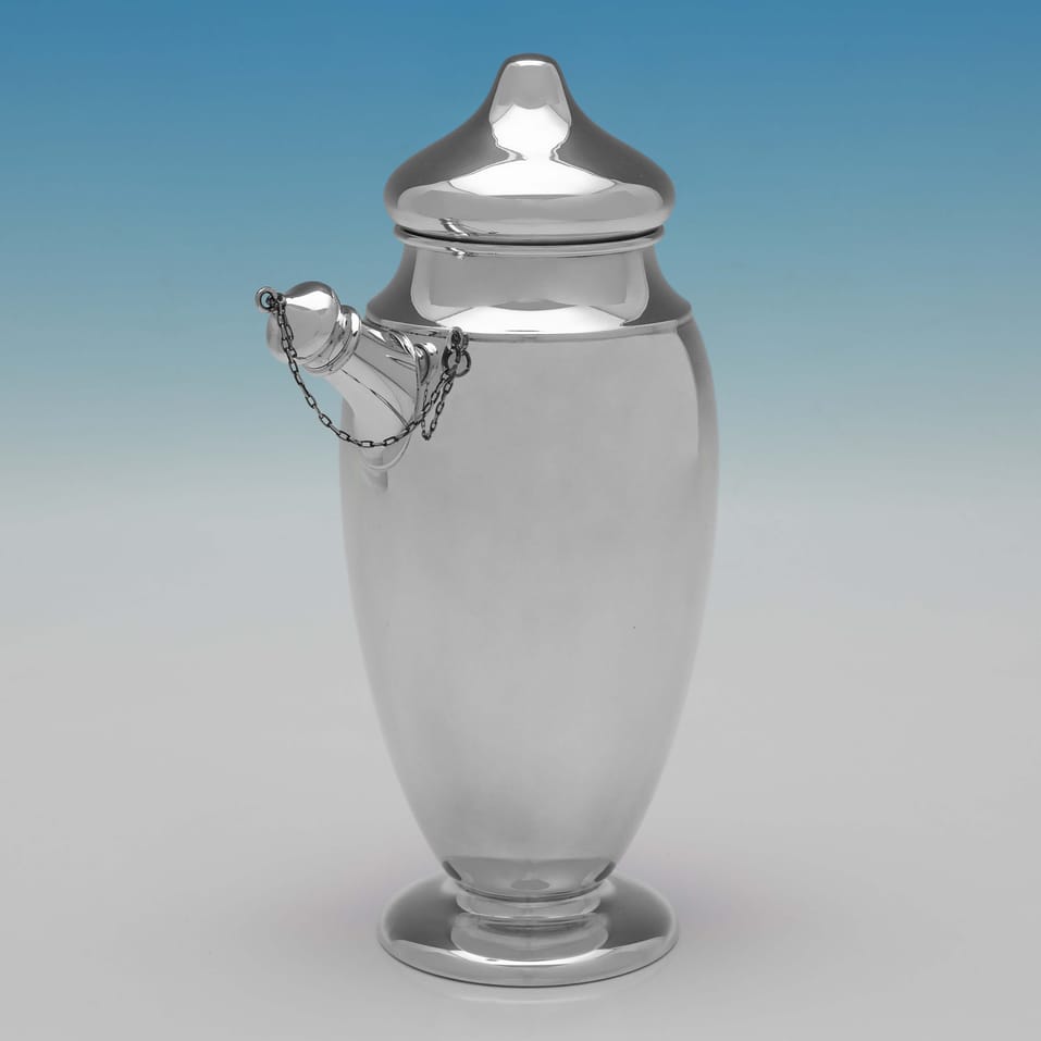 Sterling Silver Cocktail Shaker - Ensko, made circa 1960 - Elizabeth II