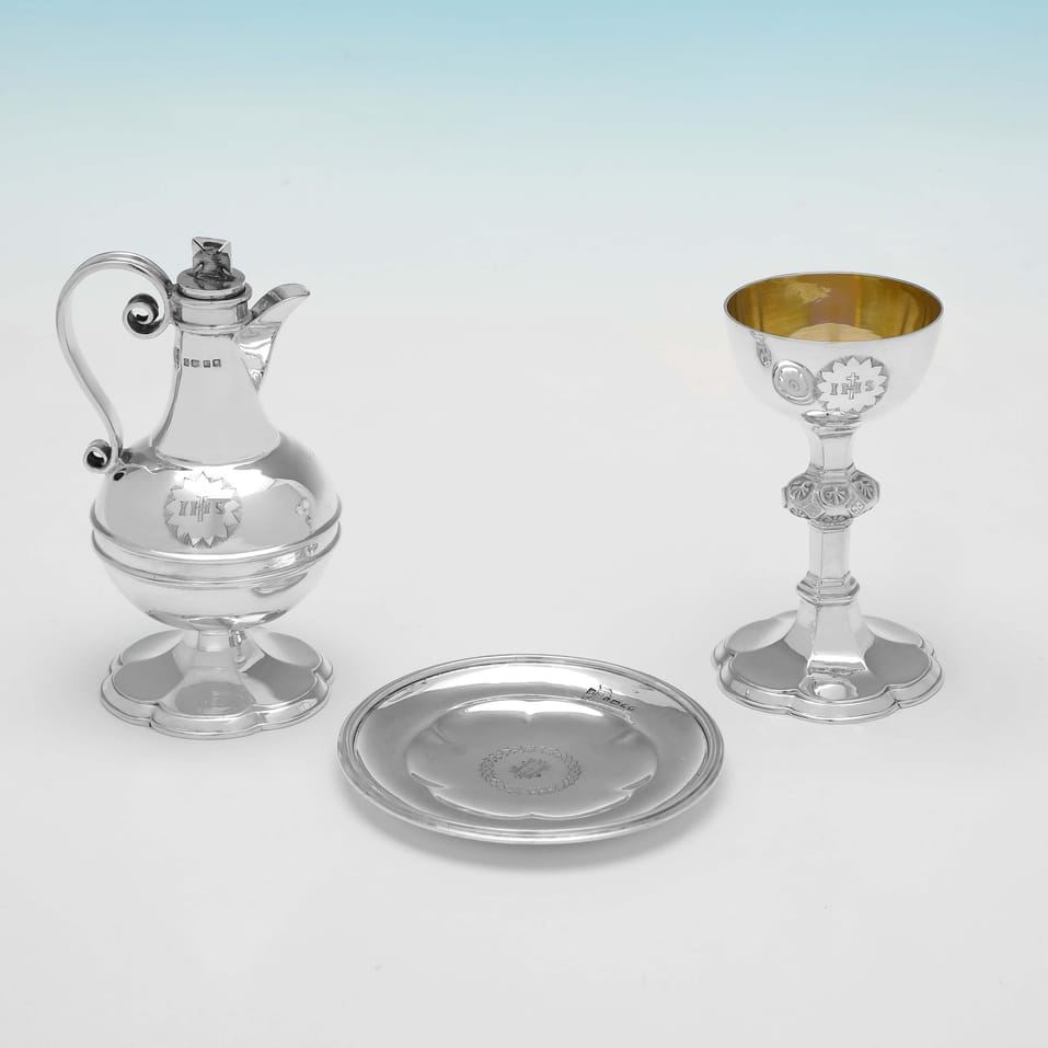 Antique Sterling Silver Communion Set - Walker & Hall, hallmarked in 1882 Sheffield - Victorian - Image 4