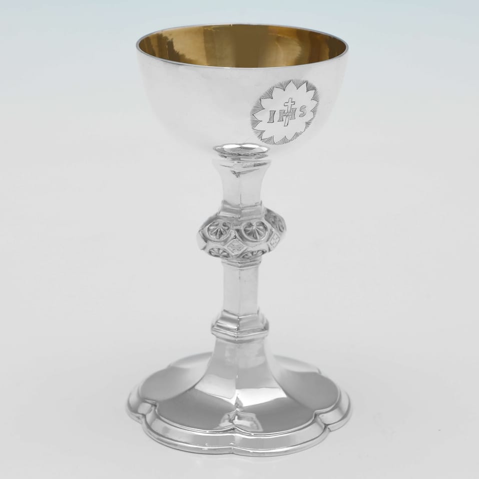 Antique Sterling Silver Communion Set - Walker & Hall, hallmarked in 1882 Sheffield - Victorian - Image 7