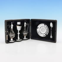 Antique Sterling Silver Travelling Communion Set - Henry Wilkinson & Walker & Hall, hallmarked in 1894 Sheffield - Victorian - Thumbnail 1