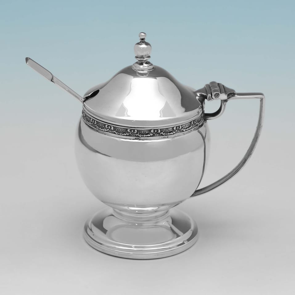 Sterling Silver 6 Piece Condiment Set - Roberts & Dore, hallmarked in 1937 Birmingham - George VI - Image 3