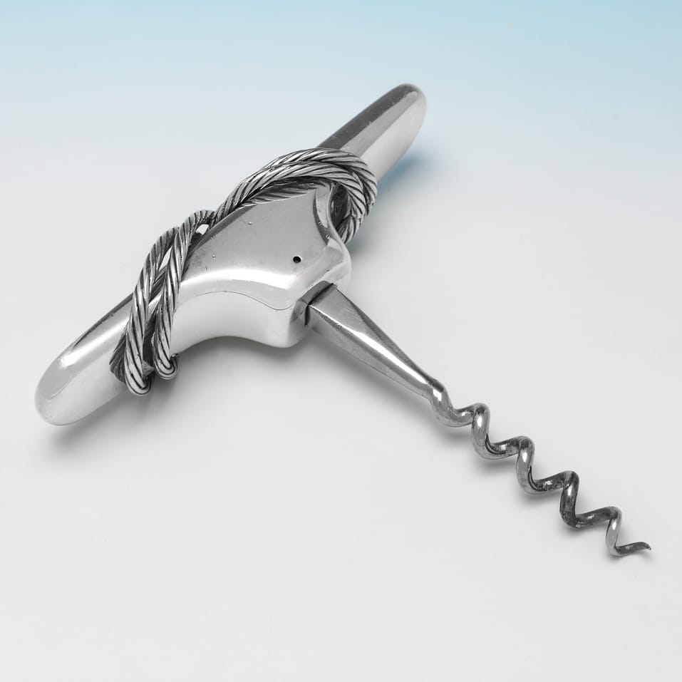 Sterling Silver Corkscrew - Asprey & Co. Ltd., hallmarked in 2002 London - Elizabeth II - Image 2