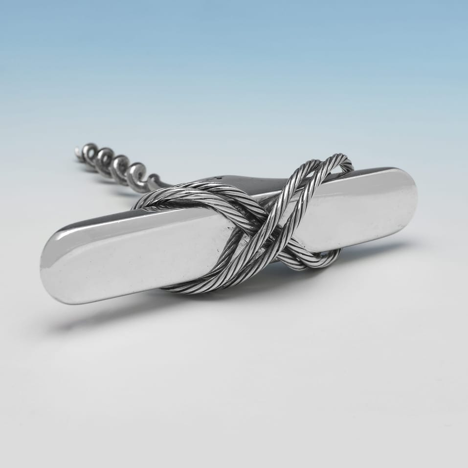 Sterling Silver Corkscrew - Asprey & Co. Ltd., hallmarked in 2002 London - Elizabeth II - Image 3