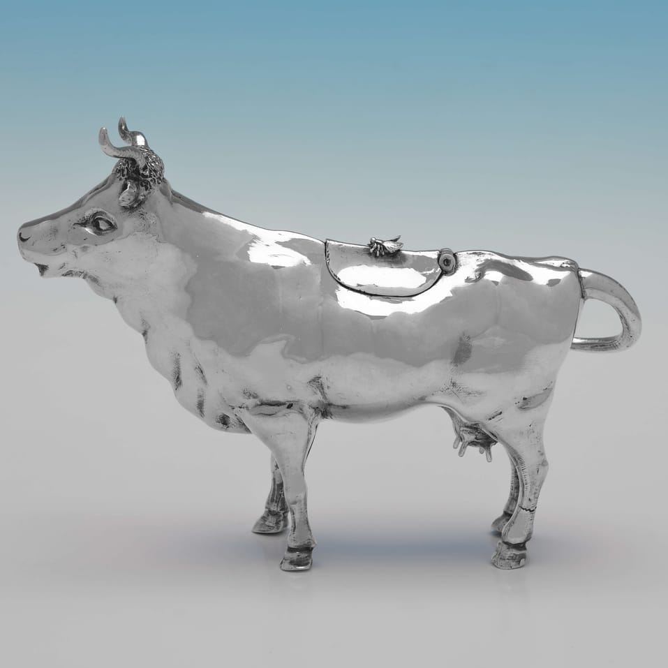 Antique Sterling Silver Cow Creamer - Edwin Thompson Bryant, hallmarked in 1896 London - Victorian - Image 2