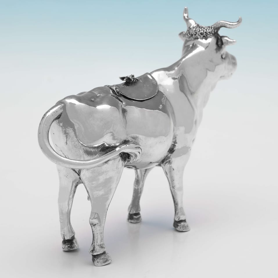 Antique Sterling Silver Cow Creamer - Edwin Thompson Bryant, hallmarked in 1896 London - Victorian - Image 3