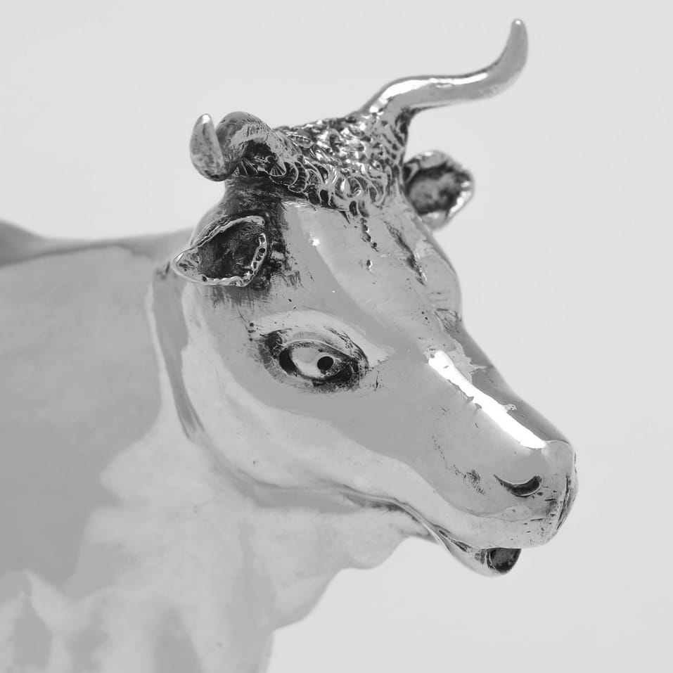 Antique Sterling Silver Cow Creamer - Edwin Thompson Bryant, hallmarked in 1896 London - Victorian - Image 6