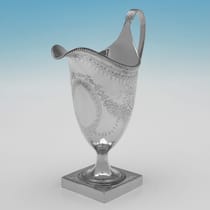 Antique Sterling Silver Cream Jug - Hester Bateman, hallmarked in 1787 London - George III - Thumbnail 1