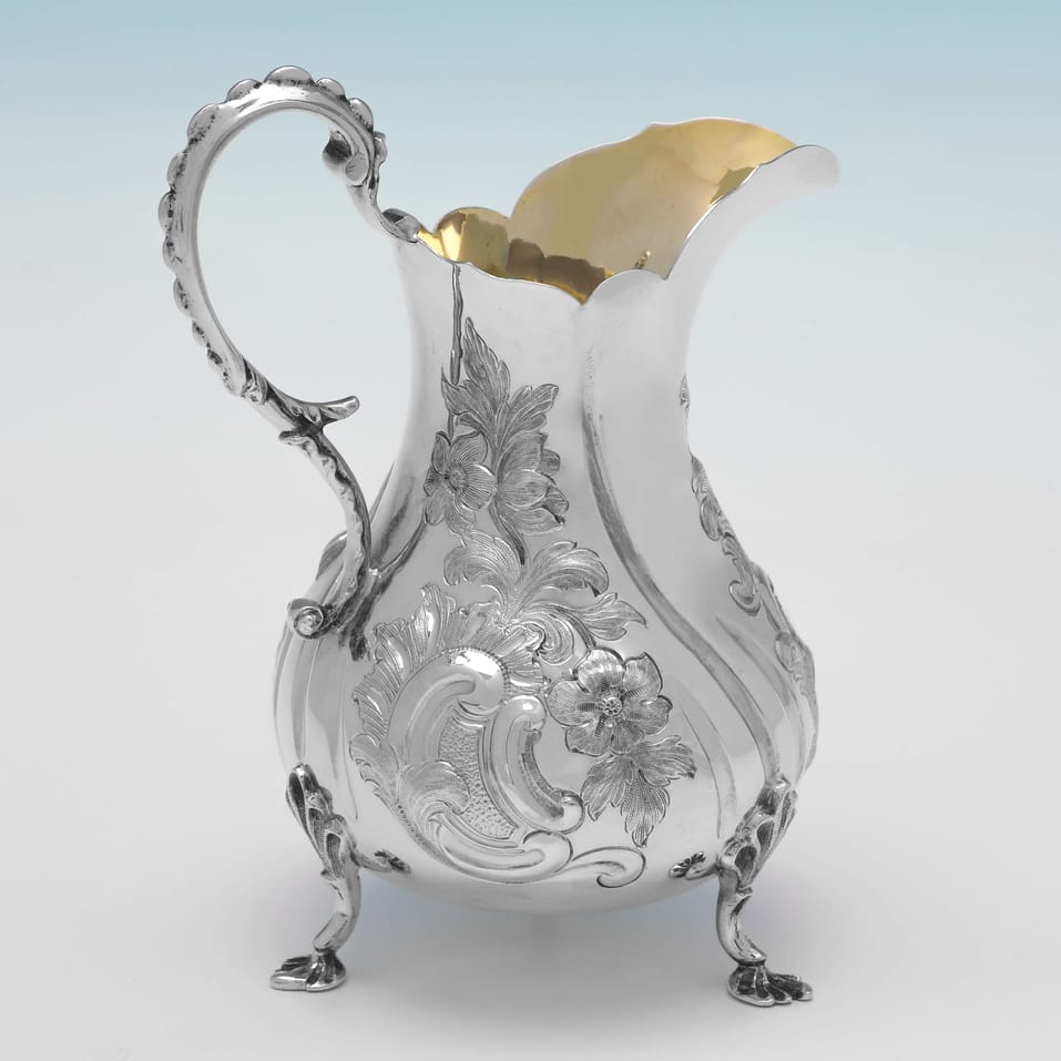 Antique Sterling Silver Cream Jug - George John Richards, hallmarked in 1856 London - Victorian - Image 3