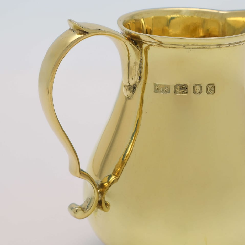 Sterling Silver Cream Jug - Walter H. Wilson Ltd., hallmarked in 1938 London - George VI - Image 3