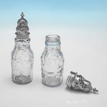 Antique Sterling Silver & Glass Cruet Set - Thomas & Jabez Daniell, hallmarked in 1773 London - George III - Thumbnail 7