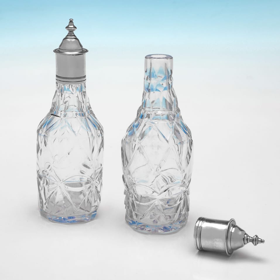 Antique Sterling Silver & Glass Cruet Set - Thomas & Jabez Daniell, hallmarked in 1773 London - George III - Image 9