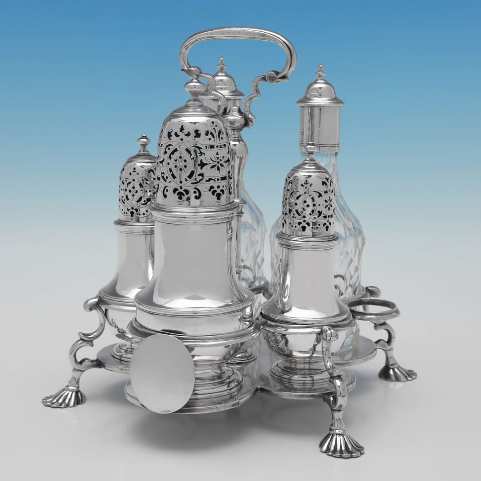 Antique Sterling Silver Warwick Cruet - Thomas Bamford I, hallmarked in 1726 London - George I - Image 2