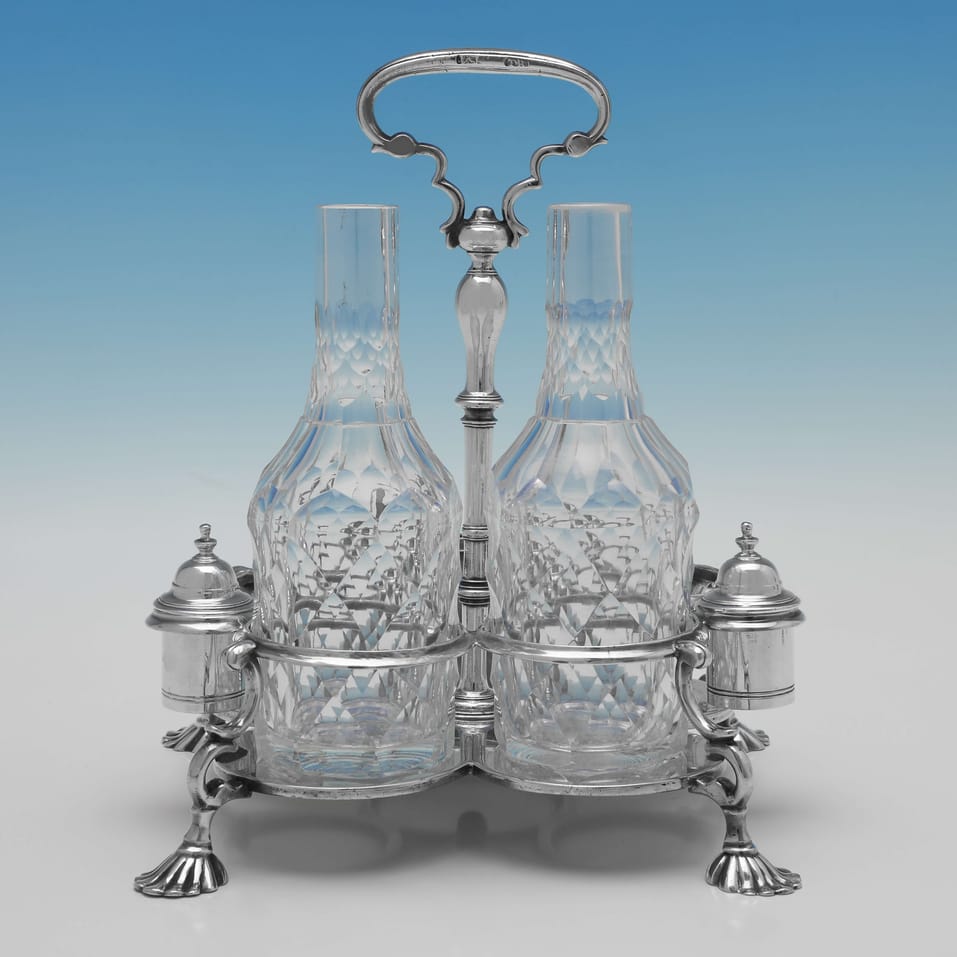 Antique Sterling Silver Warwick Cruet - Thomas Bamford I, hallmarked in 1726 London - George I - Image 4