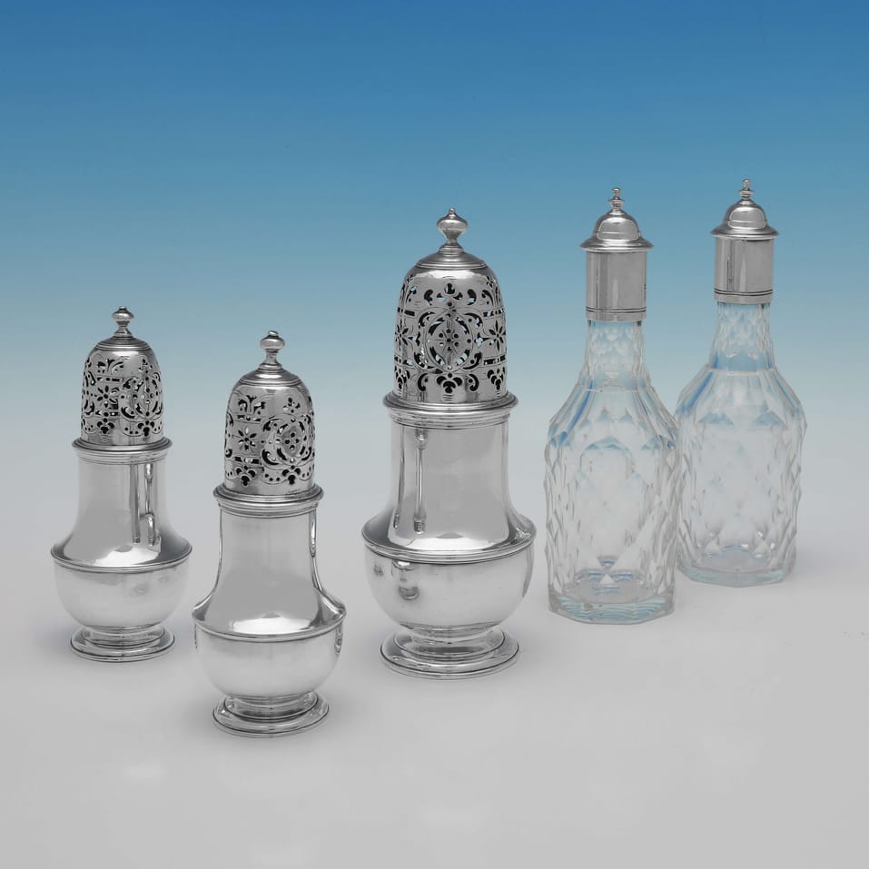 Antique Sterling Silver Warwick Cruet - Thomas Bamford I, hallmarked in 1726 London - George I - Image 5