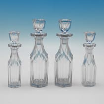 Antique Sterling Silver & Glass Cruet Set - George Burrows II & Richard Pearce, hallmarked in 1840 London - Victorian - Thumbnail 7