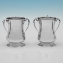 Sterling Silver Pair of Cups - Ollivant & Botsford, hallmarked in 1937 Birmingham - George VI - Thumbnail 1