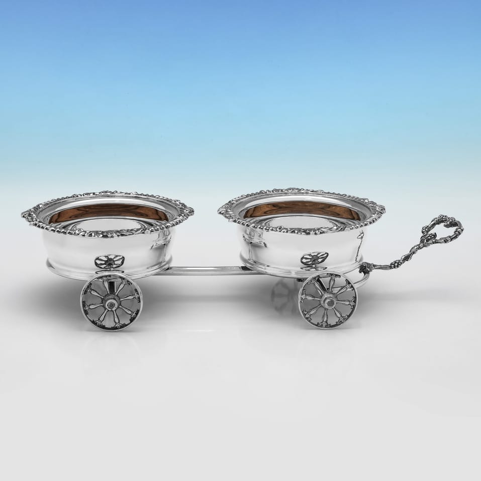 Antique Silver Plate Decanter Trolley - made circa 1900 - Victorian