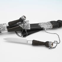 Sterling Silver Dirk & By-Knife & Fork Set - Highland Line, hallmarked in 1978 Edinburgh - Elizabeth II - Thumbnail 5