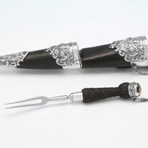 Sterling Silver Dirk & By-Knife & Fork Set - Highland Line, hallmarked in 1978 Edinburgh - Elizabeth II - Thumbnail 6