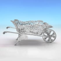 Antique Sterling Silver Wheelbarrow Dish - William Comyns, hallmarked in 1907 London - Edwardian - Thumbnail 3