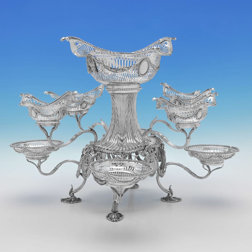 Antique Sterling Silver Epergne - D. & J. Wellby, hallmarked in 1892 London - Victorian - Image 5