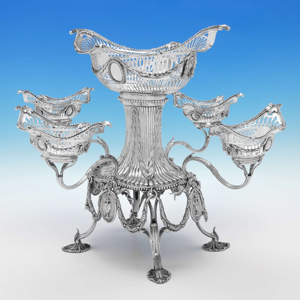 Antique Sterling Silver Epergne - D. & J. Wellby, hallmarked in 1892 London - Victorian - Image 9