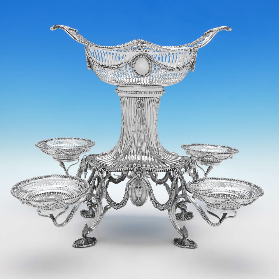 Antique Sterling Silver Epergne - D. & J. Wellby, hallmarked in 1892 London - Victorian - Image 10