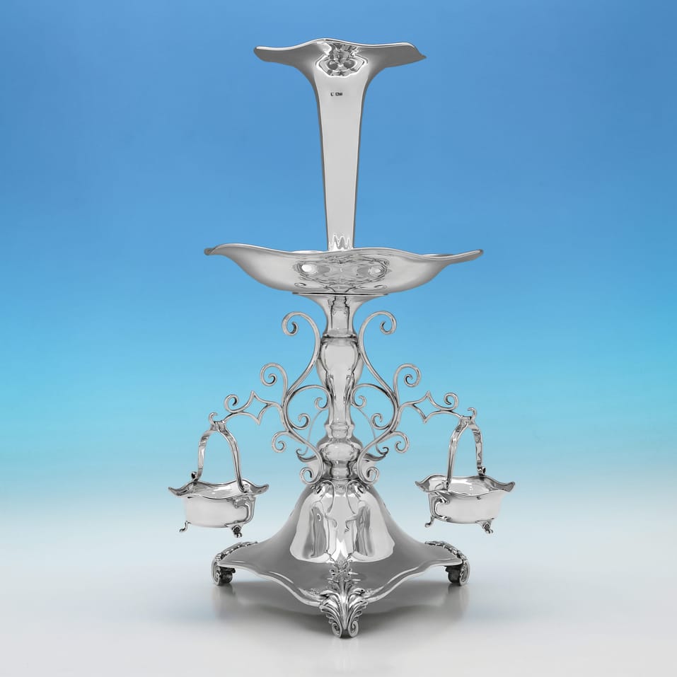 Antique Sterling Silver Art Nouveau Epergne - John & William Deakin, hallmarked in 1909 Sheffield - Edwardian - Image 1